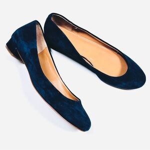 J.Crew Womans Shoes Navy Suede Flats Size 6
